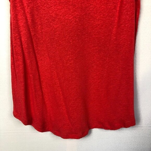 Michael Michael Kors Coral Red Cap Sleeve Linen Short Sleeve Top M - Picture 5 of 5